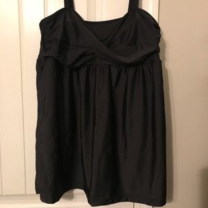 Black cross front bathing suit
